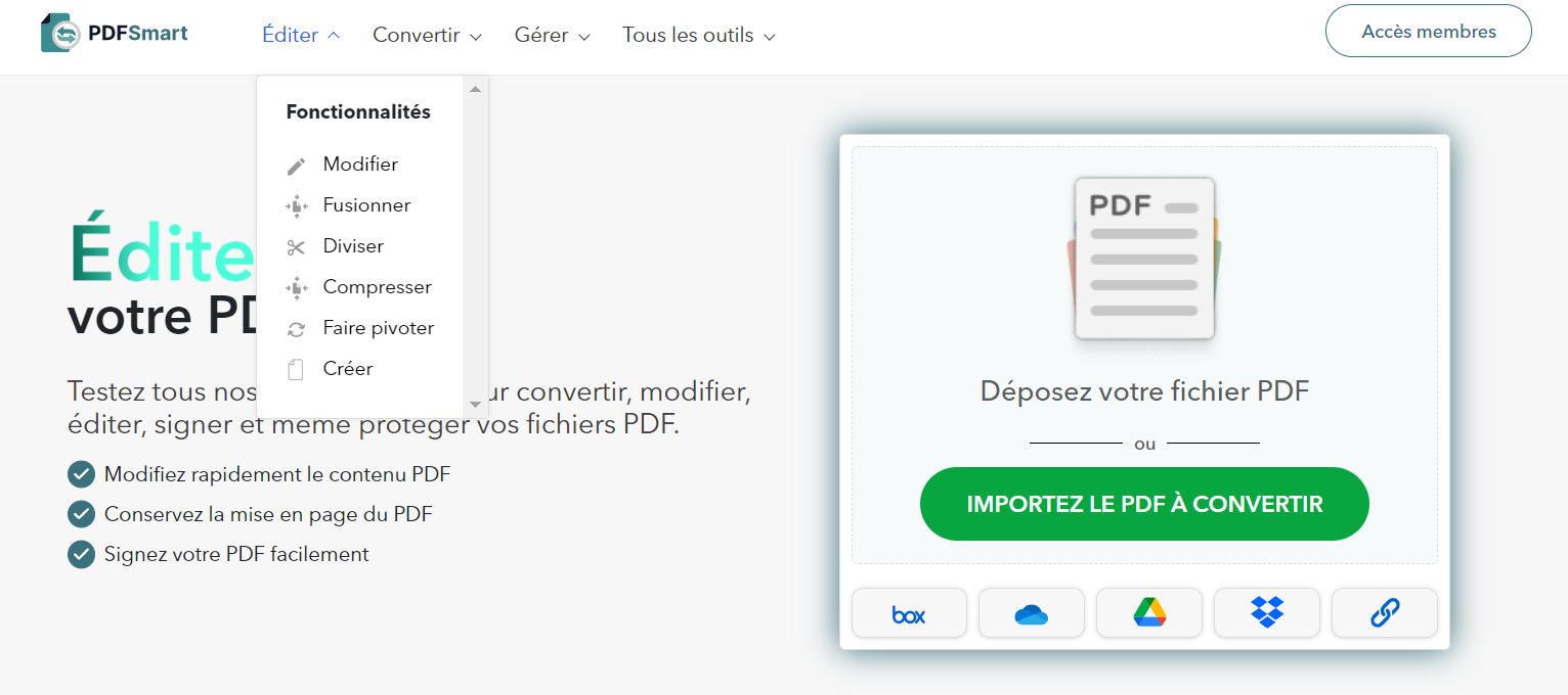 Fusionner des PDF