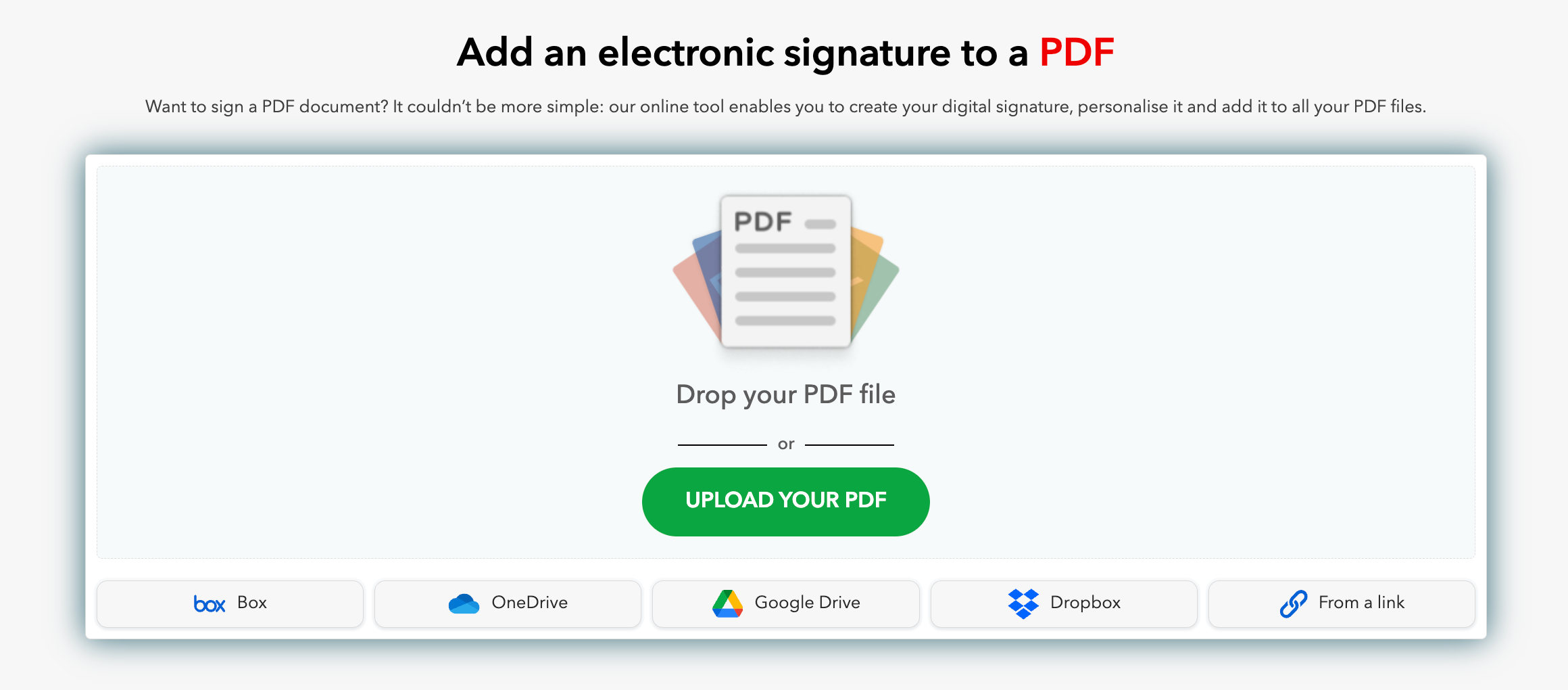 Add an electronic signature to a PDF