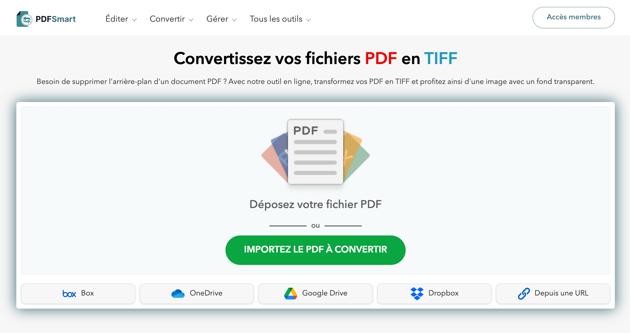 Convertissez vos fichiers PDF en TIFF