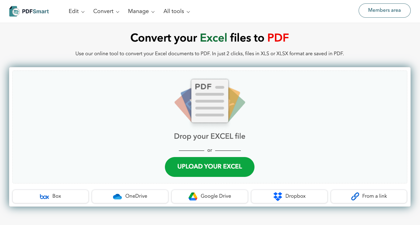 Convert Excel to PDF