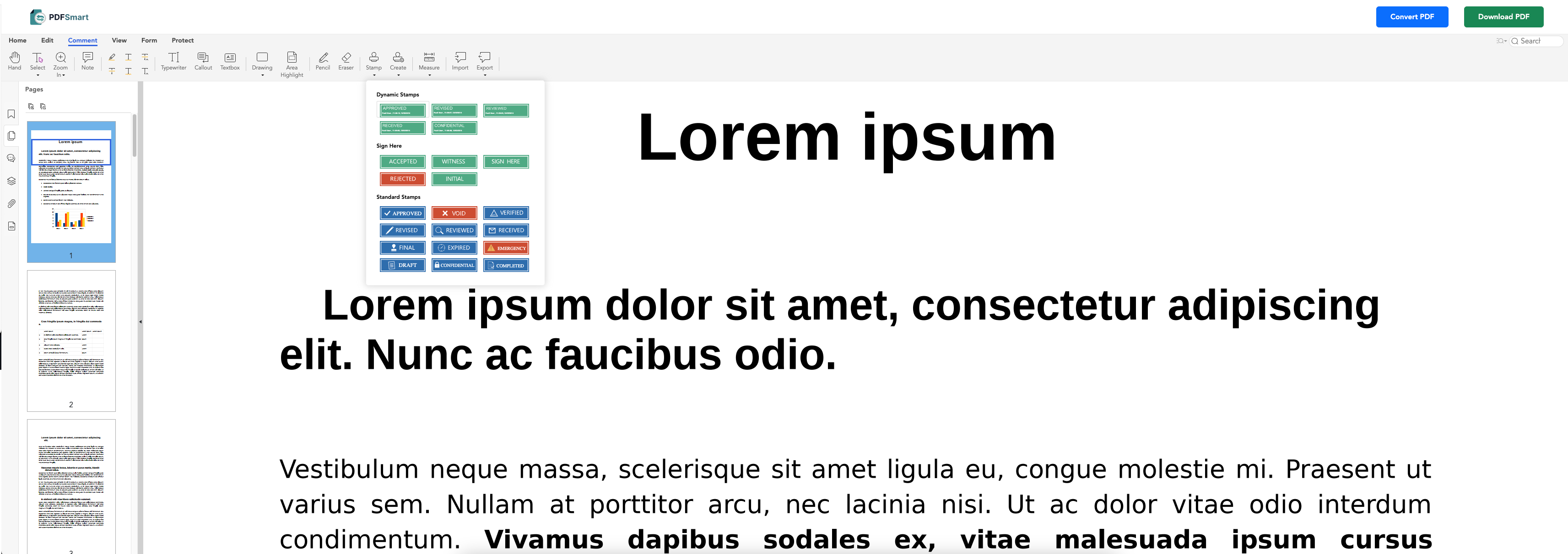 Add stamps to a PDf