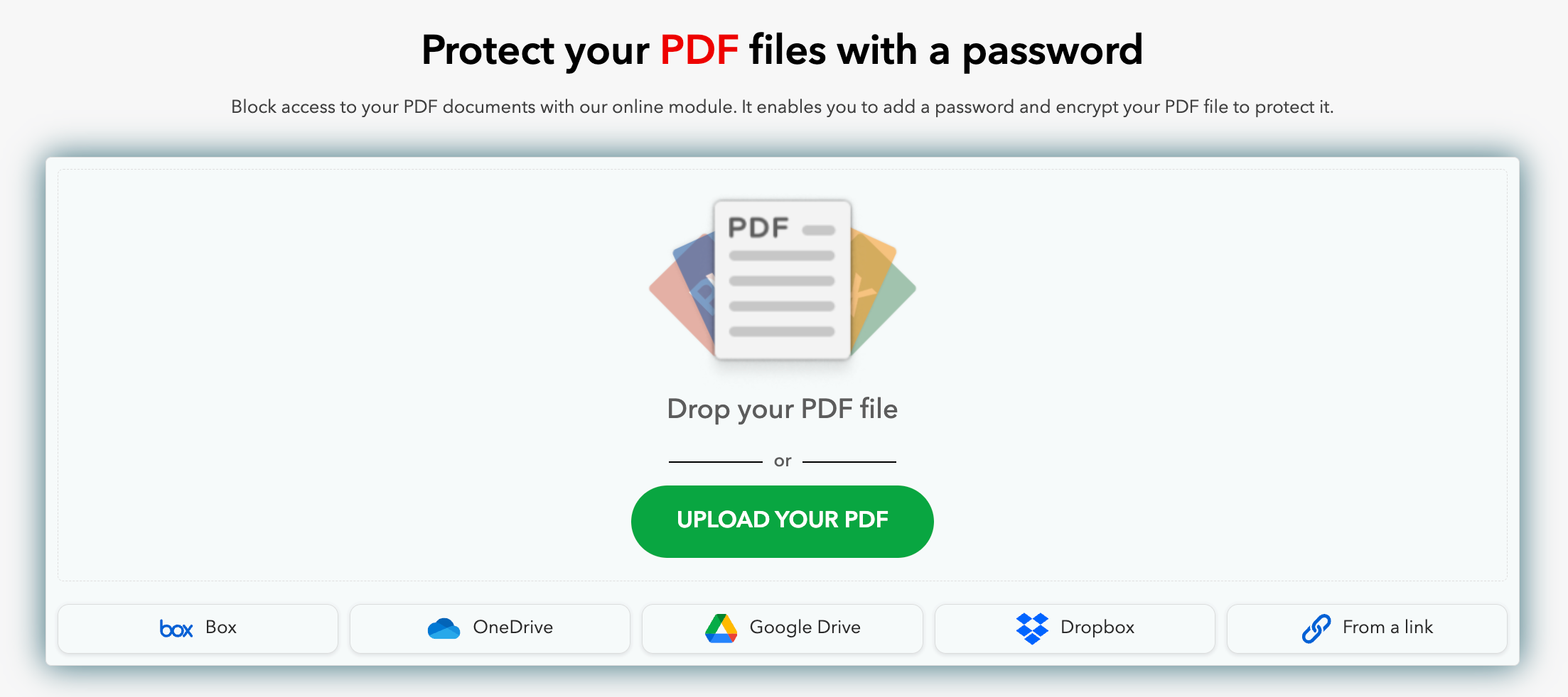 Protect your PDF with a password