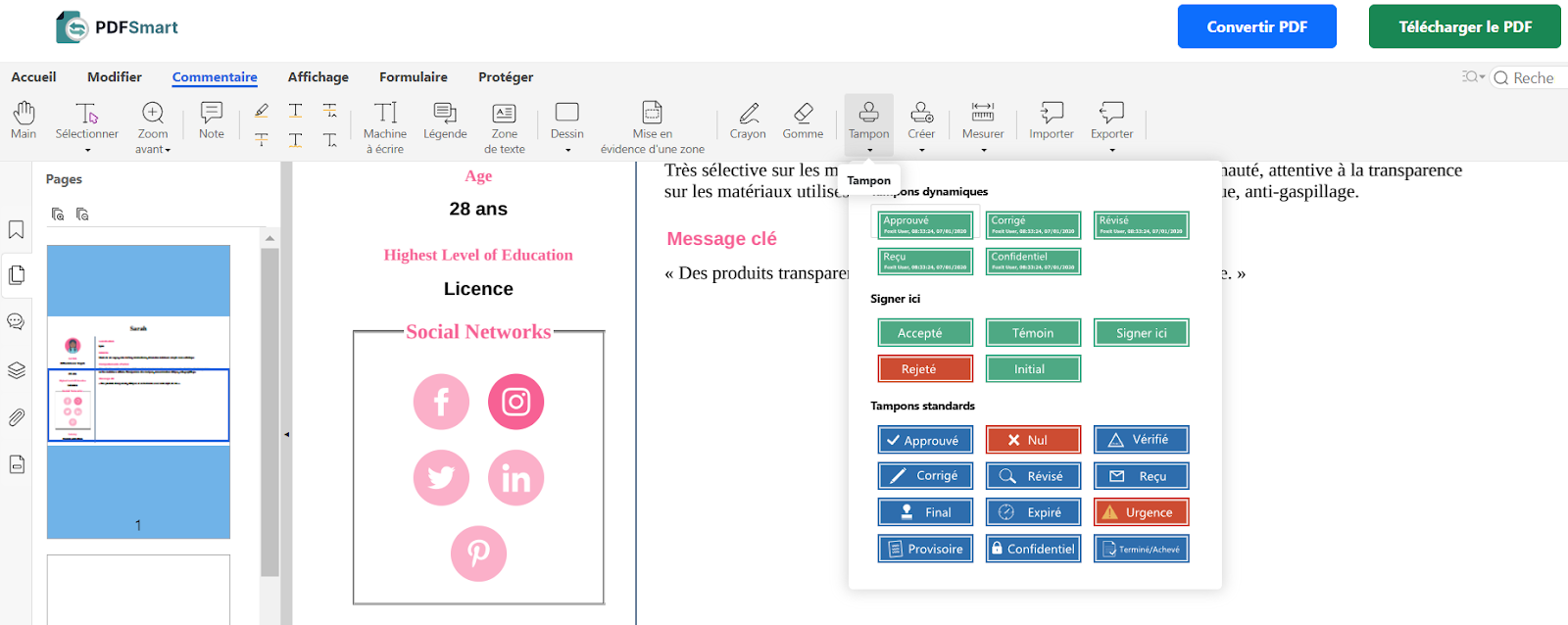 Ajouter des tampons à un PDF