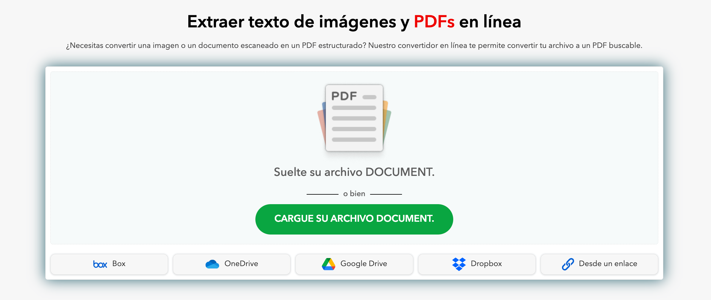 Extraer texto de imagenes y PDFs