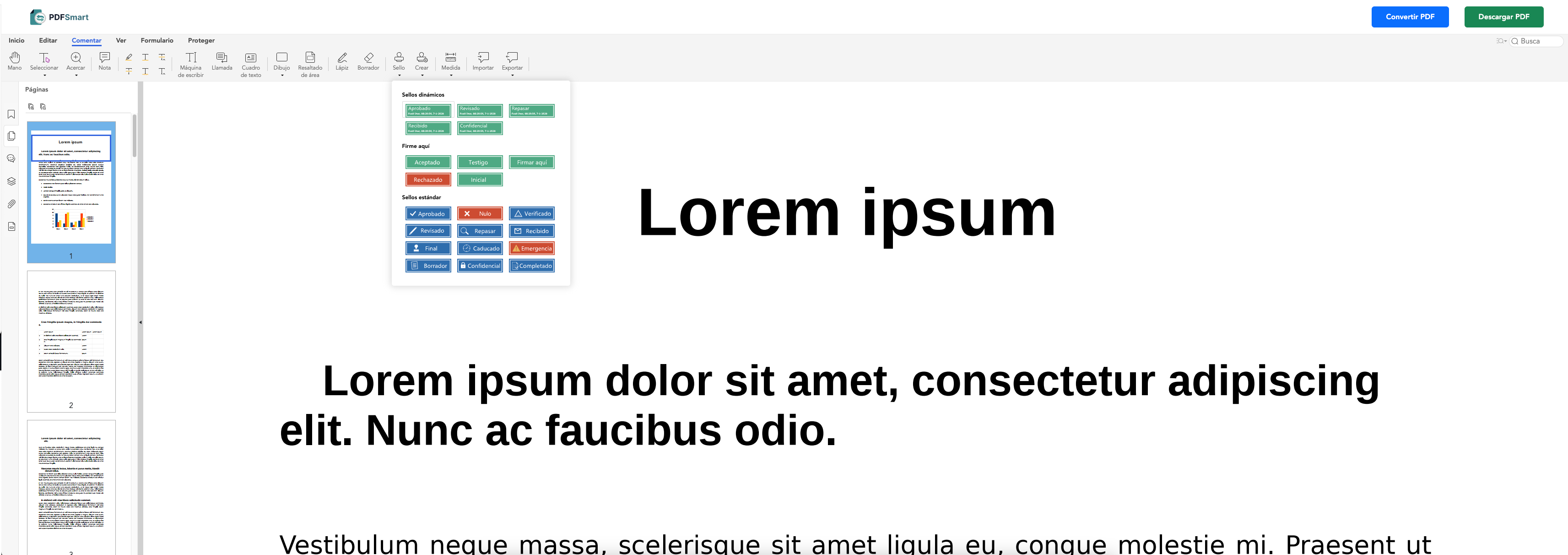 Añadir sellos a un PDF
