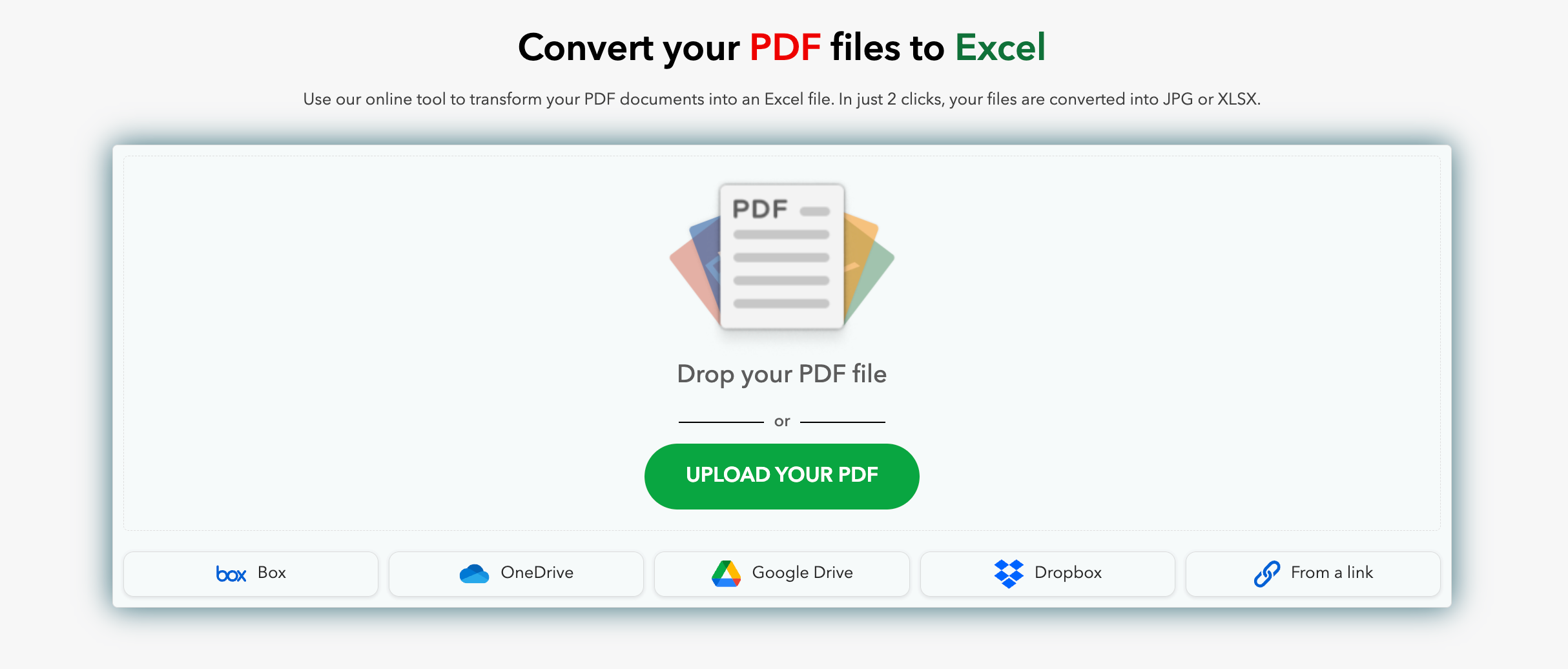 Convert your pdf to excel