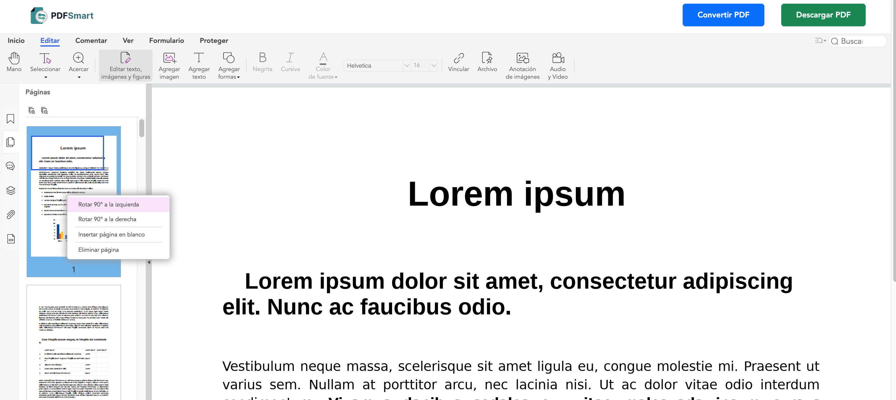 Girar paginas PDF con PDFSmart
