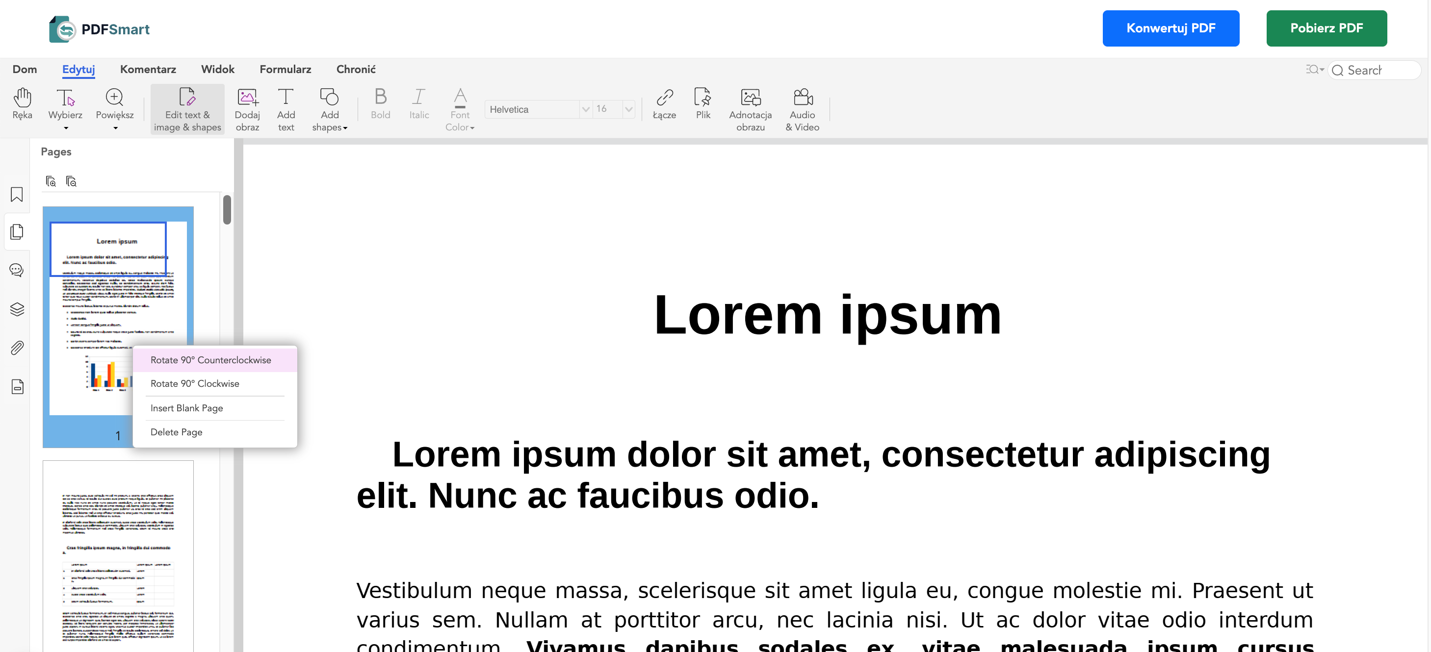 Jak mogę łatwo obracać strony PDF?
