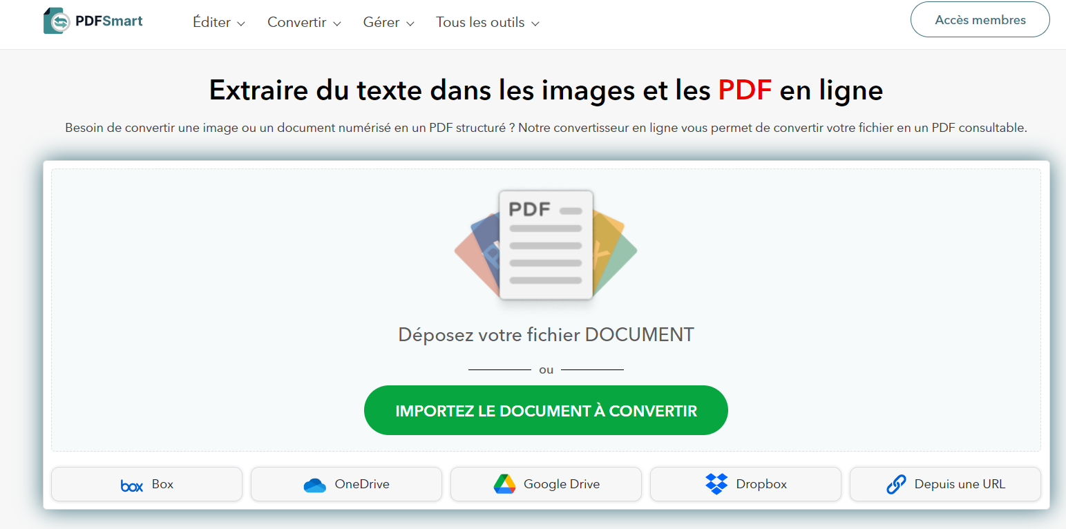 Extraire du texte dans les images et les PDF