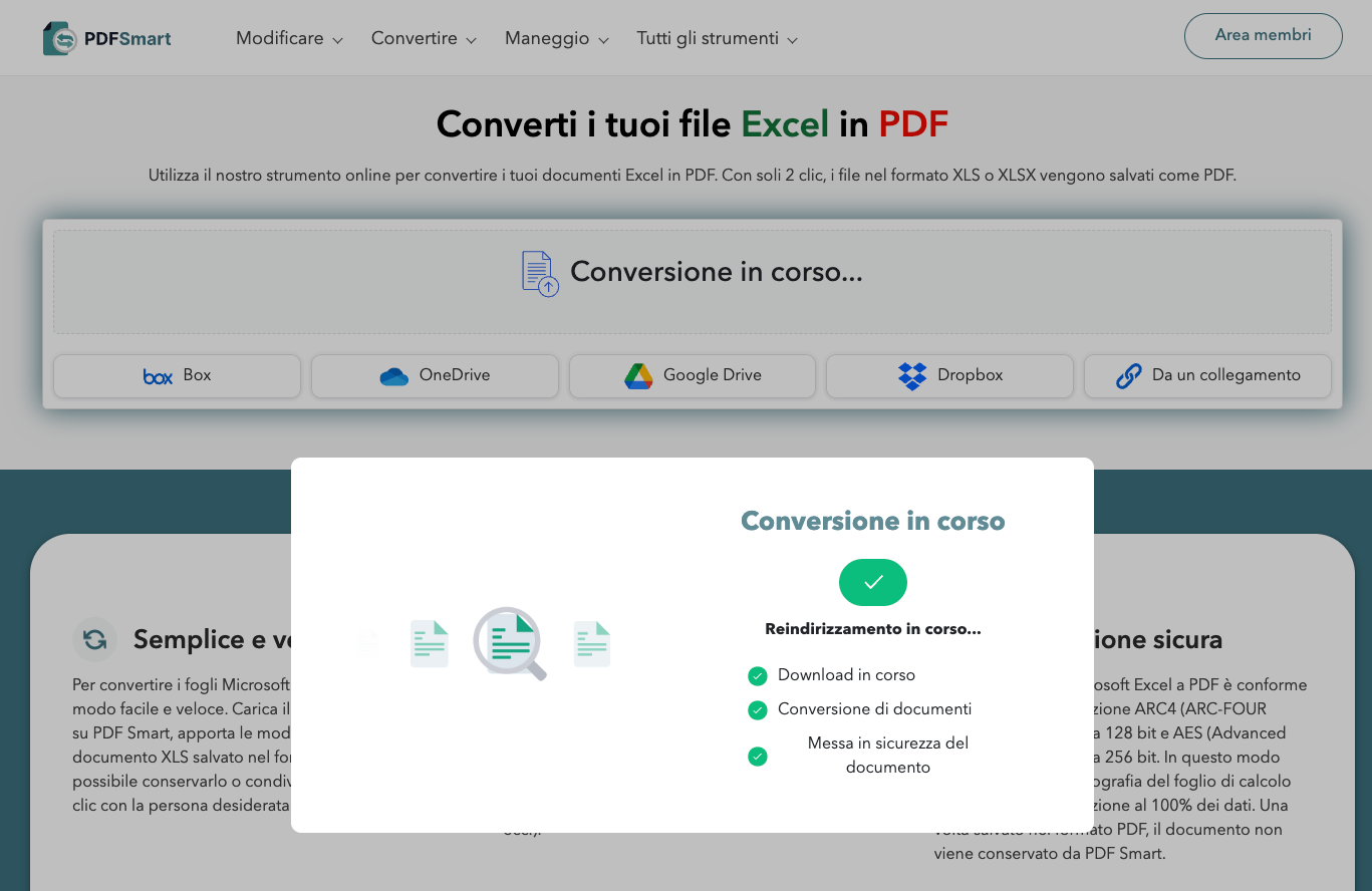 Convertire Excel in PDF