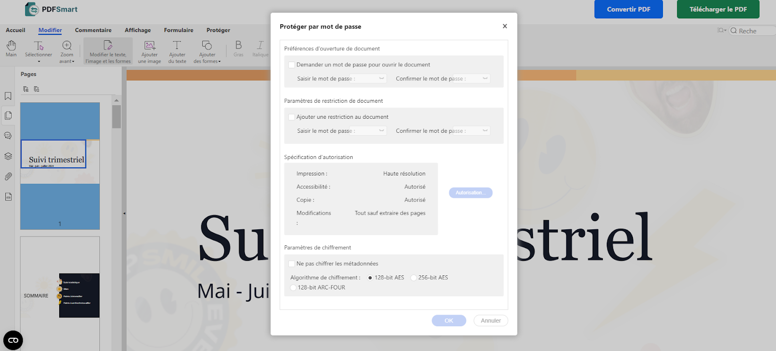 Verrouiller PDF avec un mot de passe
