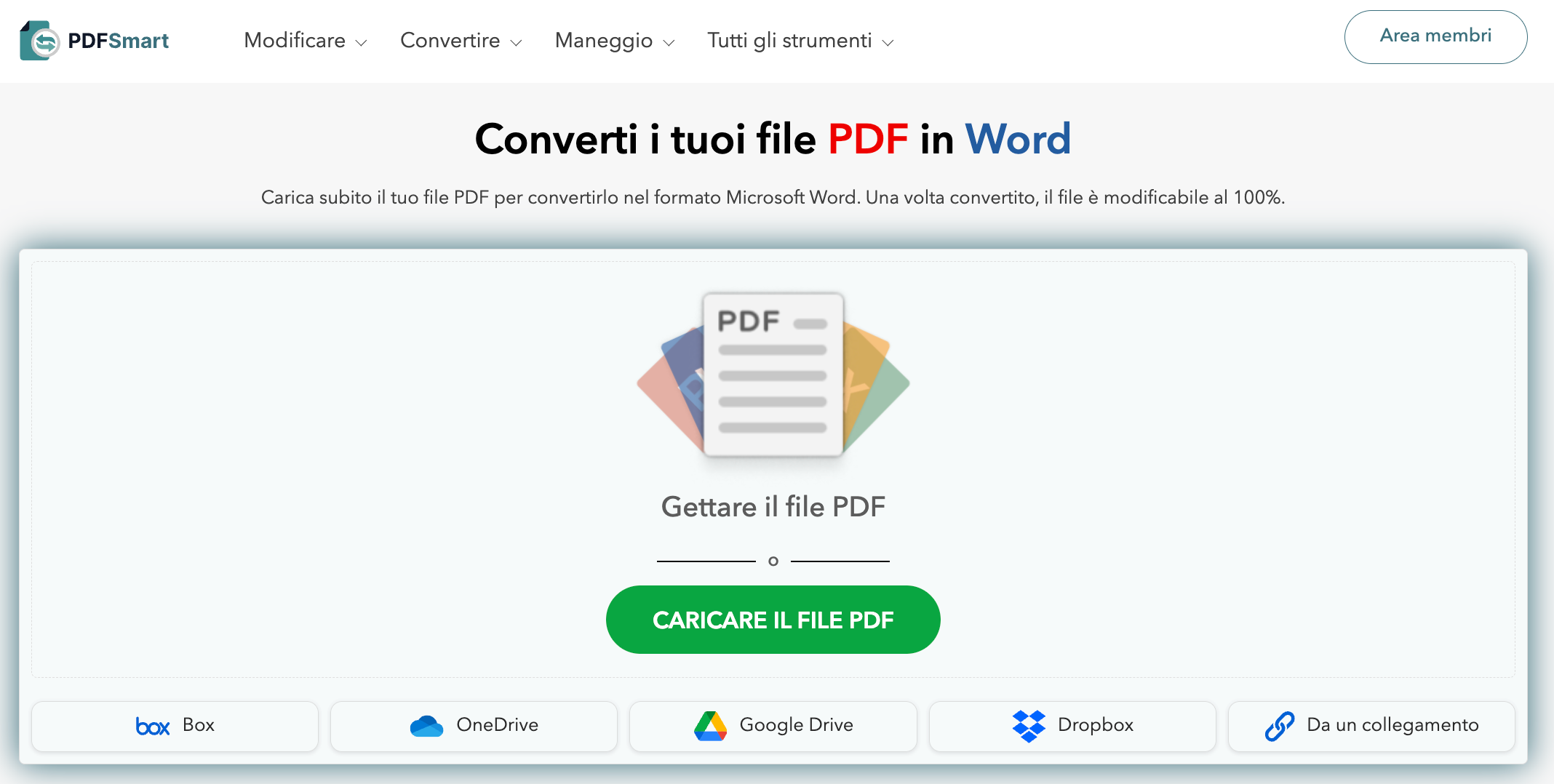 caricare il file PDF