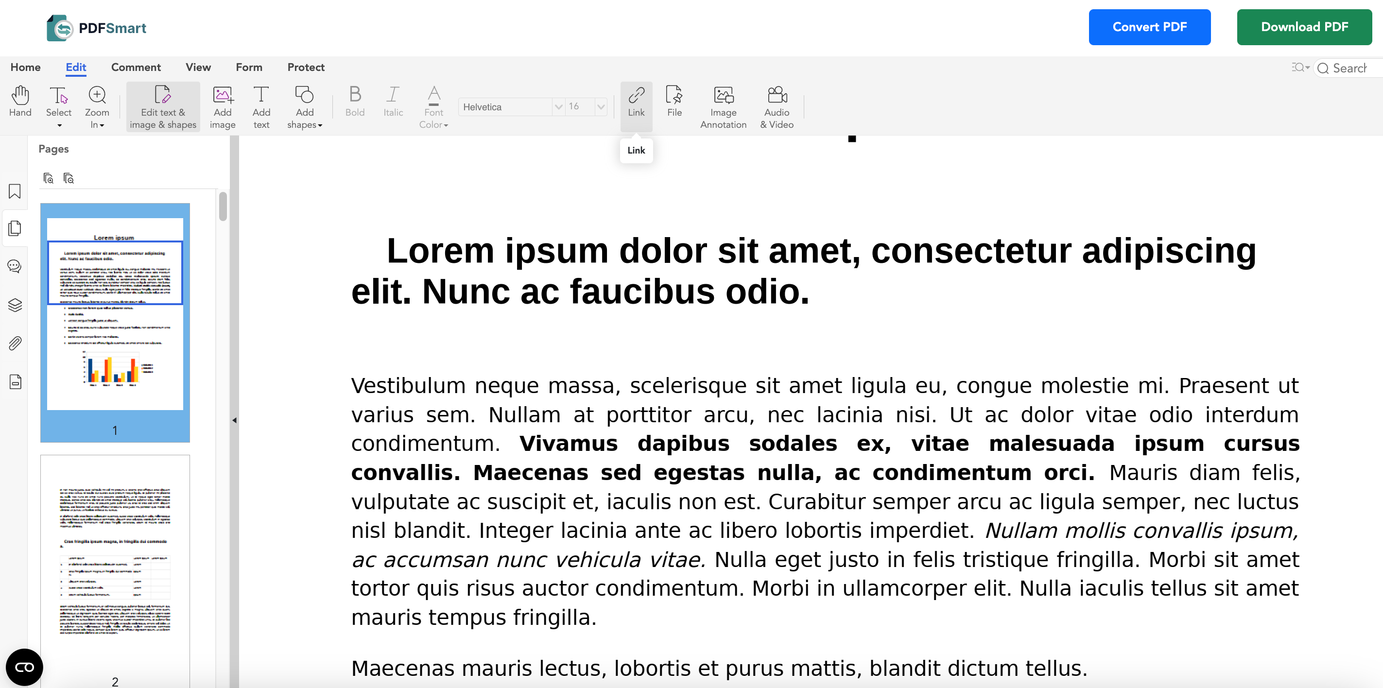 Modify a PDF online