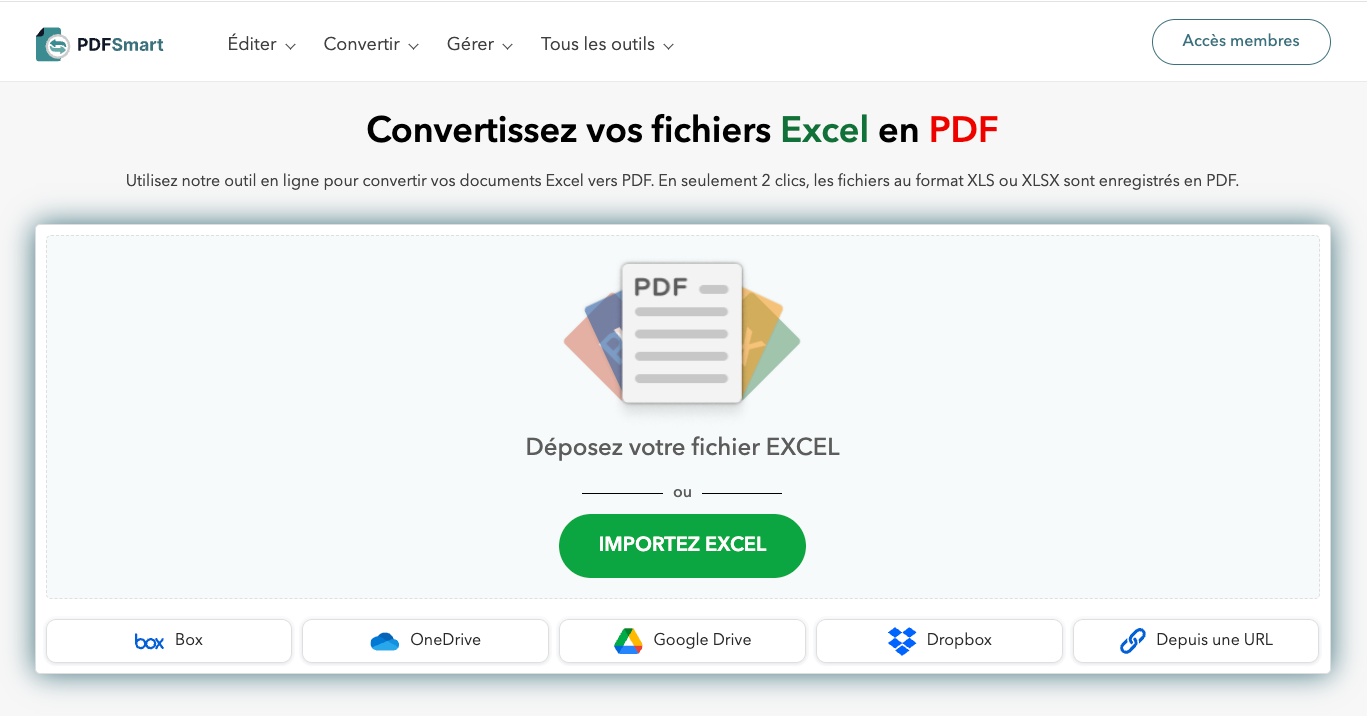 Convertir Excel en PDF