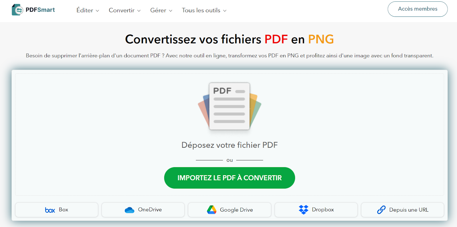 Convertissez un fichier PDF en PNG