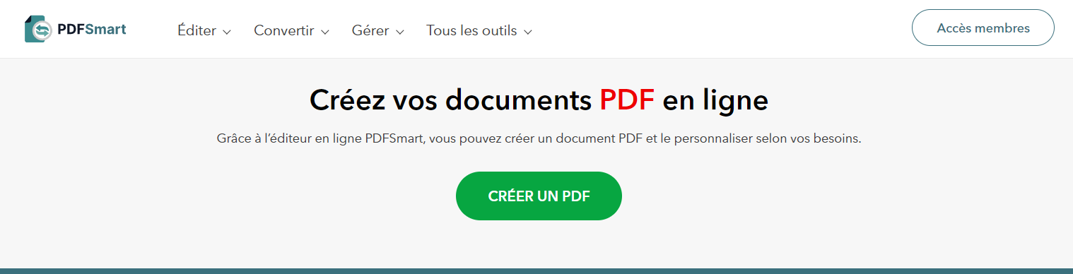 Créer un PDF avec PDFSmart