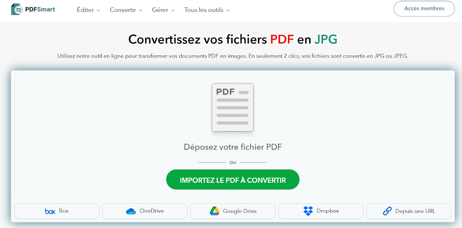 Convertissez PDF en JPG