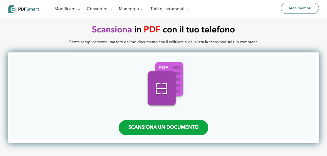 Scansiona con il tuo telefono