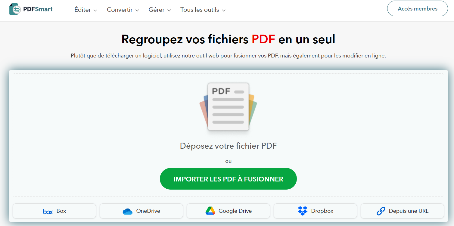 Fusionner des PDF ensemble