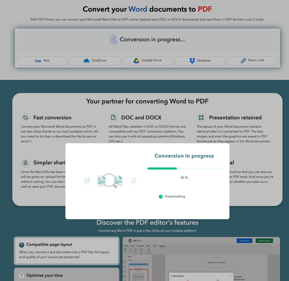 Convert Word document to PDF