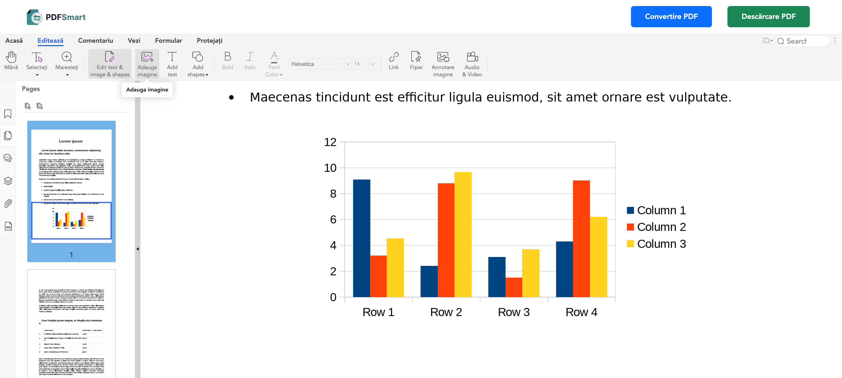 Cum adaug imagini într-un PDF