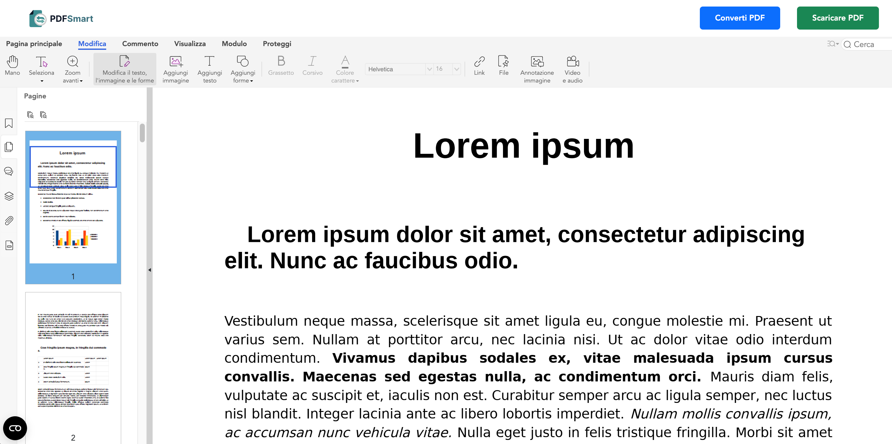 Modifica del documento PDF online