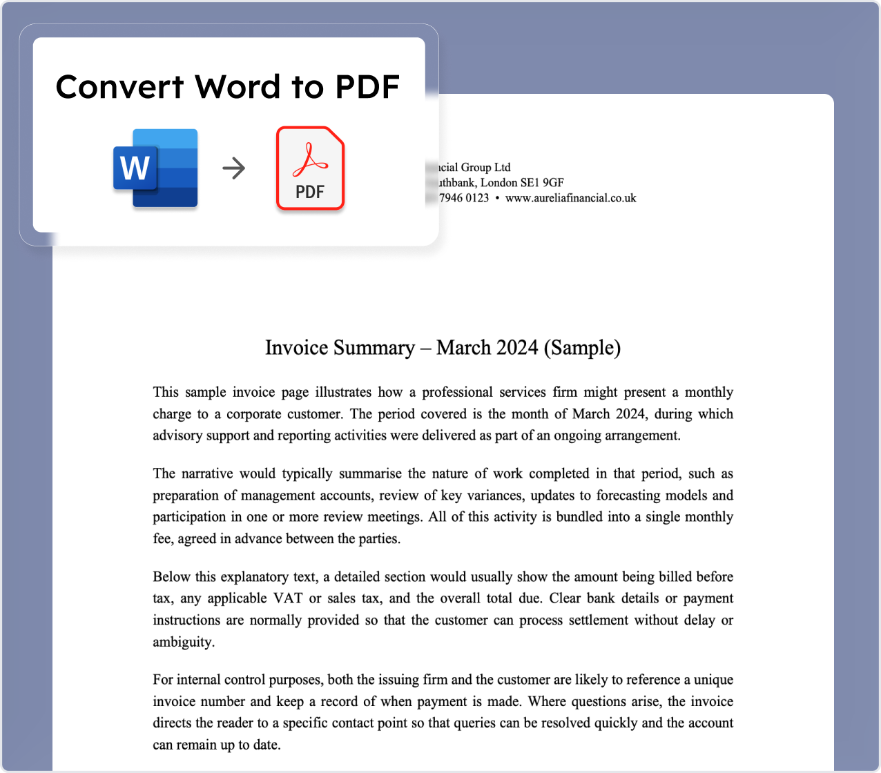 Convert Word to PDF