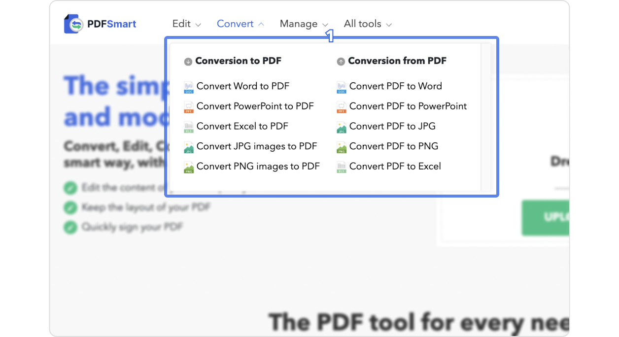 Can you convert a document directly from the conversion format pages?