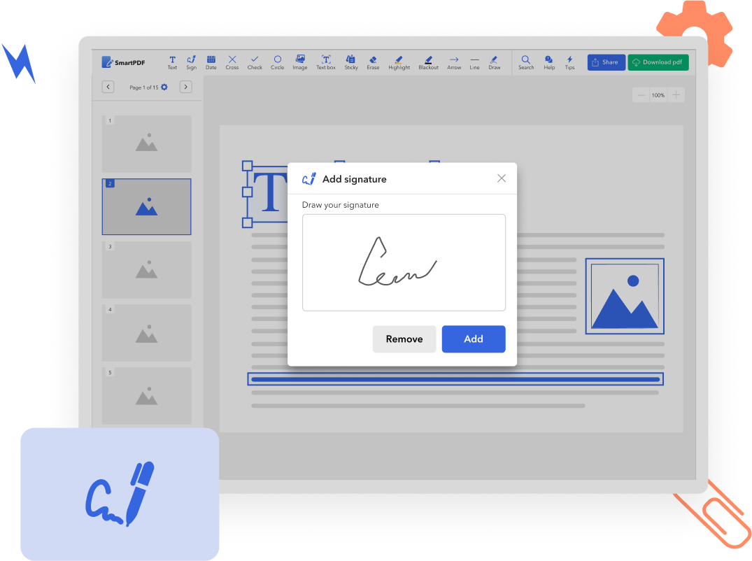 Añada una firma a su PDF